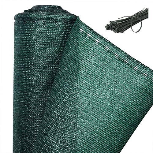 WOLTU Zaunblende 1x15m, 150 g/m² HDPE Tennisblende Schattiernetz Sichtschutz Windschutz Staubschutz Sonnenschutz Gewebe Netz mit Kabelbinder grün von WOLTU