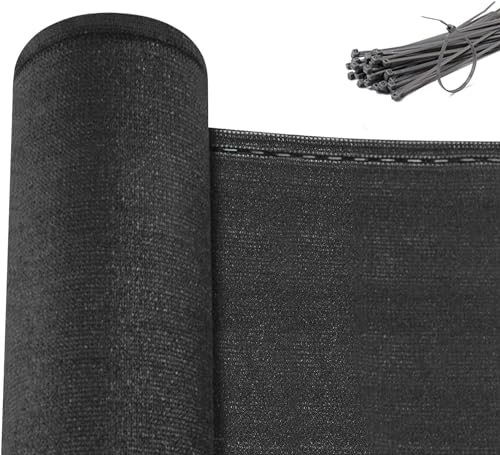 WOLTU Zaunblende Sichtschutz 1x10 m Schattiernetz 280 g/m² HDPE Sichtschutzzaun 95% Beschattungsgrad mit Kabelbindern Tennisblende Windschutz Sonnenschutz für Sportplatz Garten Balkon, Anthrazit von WOLTU