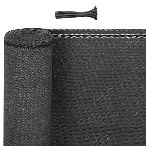 WOLTU Zaunblende Tennisblende 1,2x10m aus 180 g/m² HDPE, Schattiernetz Sichtschutz Windschutz Staubschutz Sonnenschutz Gewebe Netz mit Kabelbinder anthrazit von WOLTU