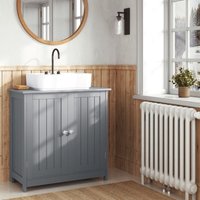 Waschtischunterschrank Unterschrank Badunterschrank Badschrank Waschtisch 60x30x60 cm, Hellgrau - Woltu von WOLTU