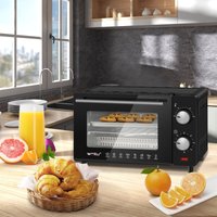 Woltu - 10 Liter Minibackofen, 650 Watt Pizzaofen Backblech mit Timer Toasterofen für Pizza, Toast, Truthahn schwarz - Schwarz von WOLTU