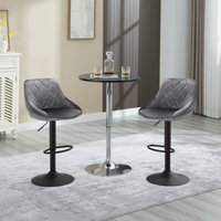WOLTU 2er-Set Barhocker Tresenhocker, Gute gepolstert, Samt, Hocker Höhenverstellbar, Drehbar, Dunkelgrau WOLTU 2er-Set Barhocker Tresenhocker, Gute gepolstert, Samt, Hocker Höhenverstellbar, Drehbar, Dunkelgrau von WOLTU