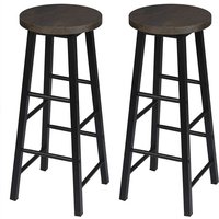 2er-Set Barhocker Bistrohocker Tresenhocker Barstuhl, Gestell aus stabilem Stahl, Stizfläche aus mdf, schwarz-rostfarbe - Woltu von WOLTU