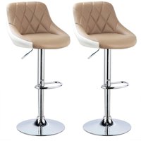Design 2 farbig Barhocker mit Griff , 2er Set , stufenlose Höhenverstellung , verchromter Stahl , Antirutschgummi , pflegeleichter Kunstleder , gut von WOLTU