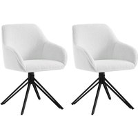 2er Set Esszimmerstühle Armlehnstühle 360° drehbar Polsterstuhl Ergonomischer Stuhl mit Armlehnen für Esszimmer Wohnzimmer Lounge Chenille und Cord von WOLTU