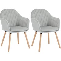 Woltu - Esszimmerstühle 2er Set, Küchenstuhl mit Rückenlehne Armlehne, Wohnzimmerstuhl, Polsterstuhl aus Samt Massivholz, für Esszimmer, Küche, von WOLTU