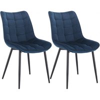 WOLTU Esszimmerstühle 2er Set Küchenstuhl Polsterstuhl Wohnzimmerstuhl Sessel mit Rückenlehne, Sitzfläche aus Samt, Metallbeine, Blau WOLTU Esszimmerstühle 2er Set Küchenstuhl Polsterstuhl Wohnzimmerstuhl Sessel mit Rückenlehne, Sitzfläche aus Samt, Metallbeine, Blau von WOLTU
