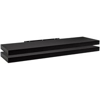 Woltu - 2er Set Wandregal Bücherregal Deko Wandablagen mdf Holz Hängeregal schwarz 110x22.9x3.8cm von WOLTU