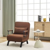 3 in 1 Schlafsessel mit Bettfunktion, klappbares Schlafsofa mit Verstellbarer Rückenlehne, abnehmbarem Kissen, bis 150 kg Belastbar, Gästebett für von WOLTU