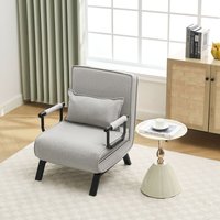 3 in 1 Schlafsessel mit Bettfunktion, klappbares Schlafsofa mit Verstellbarer Rückenlehne, abnehmbarem Kissen, bis 150 kg Belastbar, Gästebett für von WOLTU