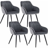 WOLTU 4 x Esszimmerstühle 4er Set Esszimmerstuhl Küchenstuhl Polsterstuhl Design Stuhl mit Armlehne, mit Sitzfläche aus Samt, Gestell aus Metall, von WOLTU