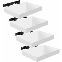 4er-Set Wandregal Wandboard freischwebend Schweberegal Holz Board weiß 30x22.9x3.8cm - Woltu von WOLTU