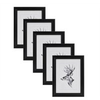 Woltu - 5er Set 20x30 cm Bilderrahmen Artos Stil Holz Rahmen Fotogalerie Glasscheibe, schwarz von WOLTU