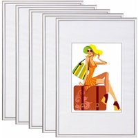 Woltu - 5er Set Bilderrahmen Kunststoff New Lifestyle silber 30x40cm Woltu - 5er Set Bilderrahmen Kunststoff New Lifestyle silber 30x40cm von WOLTU