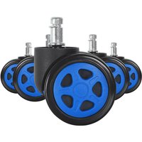 5x Lenkrollen Gaming-Stuhl Hartboden Rollen für Bürostuhl 10x22 mm blau EZT-BS13bl-Rad-5 - blau - Woltu von WOLTU