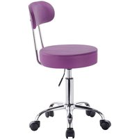 1 Stück Arbeitshocker Drehhocker Rollhocker Drehstuhl Hocker Bürostuhl mit Lehne höhenverstellbar Violett - Violett - Woltu von WOLTU