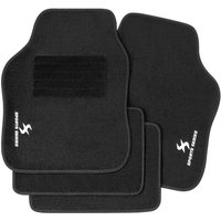 Autofußmatten-Set mit 4 Matten Autoteppich Wasser rutschfeste Absatzschoner schwarz - schwarz - Woltu von WOLTU