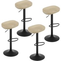 Barhocker 4er Set, Höhenverstellbar 360° Drehbar, Hocker mit Sattelsitz Fußstütze, Drehhocker aus Massivholz Metall, Schminkhocker Arbeitshocker, Barhocker 4er Set, Höhenverstellbar 360° Drehbar, Hocker mit Sattelsitz Fußstütze, Drehhocker aus Massivholz Metall, Schminkhocker Arbeitshocker, von WOLTU