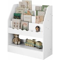 Woltu - Bücherregal Kinder, Kinderregal, weißes Regal Kinderzimmer, mit 5 Fächern, Spielzeugregal, Montessori Aufbewahrungsregal, Kindermöbel für von WOLTU