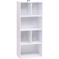 Bücherregal mit 6 Fächern, Bücherschrank weiß, Standregal freistehend, Büroregal modern, Aufbewahrungsregal Aktenregal Raumteiler, 50,2 x 118 x 29,2 von WOLTU