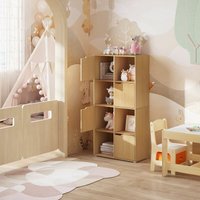 Woltu - Bücherschrank Bücherregal 8 Fächern Aufbewahrungsregal, Standregal Aktenregal Raumteiler mit 4 Türen Büroregal für Wohnzimmer Arbeitszimmer von WOLTU