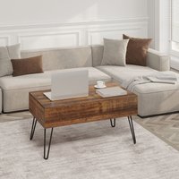 Woltu - Couchtisch Multifunktionaler Kaffeetisch höhenverstellbarer Sofatisch Versenkbarer Wohnzimmertisch Separates Verstecktes Ablagefach Doppelte von WOLTU