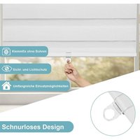Doppelrollo Klemmfix ohne Bohren, Schnurlos Fensterrollo ohne Kettenzug, Weiß 100x130 - Woltu Doppelrollo Klemmfix ohne Bohren, Schnurlos Fensterrollo ohne Kettenzug, Weiß 100x130 - Woltu von WOLTU