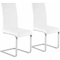 Esszimmerstühle 2er Set, Schwingstuhl, Freischwinger Stuhl, Küchenstuhl, Polsterstuhl, mit hoher Rückenlehne, Kunstleder, für Esszimmer Esstisch von WOLTU
