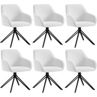 Woltu - Esszimmerstühle 6er Set Armlehnstühle 360° drehbar Polsterstuhl Ergonomischer Stuhl mit Armlehnen für Esszimmer Wohnzimmer Lounge Chenille von WOLTU