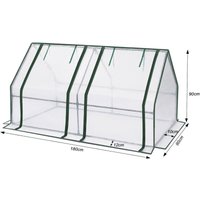 Foliengewächshaus Tomatengewächshaus mit aufrollbaren Fenstern 140g/m² pe Treibhaus Tomatenhaus Frühbeet 180x90x90cm, Weiß - Woltu von WOLTU