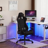 Woltu - Gaming Stuhl Bürostuhl Ergonomisch Gaming Sessel 150 kg belastbar Computerstuhl mit Fußstütze Lendenkissen Armlehnen verstellbar Wippfunktion von WOLTU