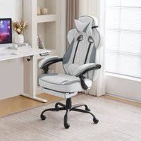 Woltu - Gaming Stuhl Ergonomisch Bürostuhl mit Taschenfederkissen, breiter Sitz Fußstütze Computerstuhl Gamingstuhl 150 kg Belastbarkeit, 360° Grad von WOLTU
