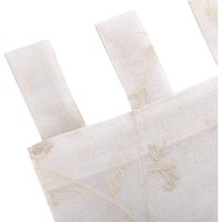 Gardinen transparent Blumen Stickerei mit Schlaufen Leinen Optik(2 Stücke) beige 140x225 cm - Woltu von WOLTU