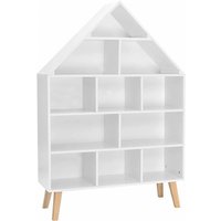 Kinder Bücherregal Hausform Kinderregal mit 5 Ebenen weiß - Woltu von WOLTU
