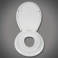 Woltu - Kinder Familien wc Deckel, Mit integriertem Kindersitz, mit Magnet-Anschluss zu befestigenden Kindersitz, abnehmbar mit Absenkautomatik von WOLTU