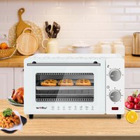 Minibackofen 10 Liter, 650 Watt Toasterofen Pizzaofen Backblech mit Timer weiß - Woltu von WOLTU