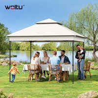 Woltu - Pavillon Gartenpavillon mit Moskitonetz Faltpavillon Partyzelt mit 4 Seitenteilen Tragtasche, wasserdicht höhenverstellbares UV-Schutz, 3x3 von WOLTU