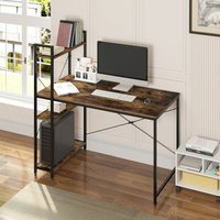 Schreibtisch Computertisch mit Regal Bürotisch Laptoptisch für Büro Home Office Schlafzimmer 120x64x120 cm, Schmutzig - Schmutzig - Woltu von WOLTU