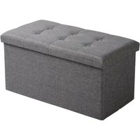 Woltu - Sitzhocker mit Stauraum Sitzbank faltbar Truhen Aufbewahrungsbox, Deckel abnehmbar, Gepolsterte Sitzfläche aus Leinen, 76x37,5x38 cm, von WOLTU