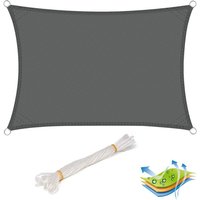 Sonnensegel Rechteck wasserabweisend Sonnenschutz Polyester Windschutz mit uv Schutz für Garten Terrasse Camping, 3x5m Grau - Woltu von WOLTU