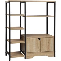 WOLTU Standregal Bücherregal Bücherschrank Küchenregal Büroregal Schuhregal Eisenrahmen Regal mit offenem Stauraum und Schrank für Büro, Wohnzimmer, von WOLTU