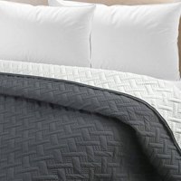 Tagesdecke mit geometrischem Muster dunkelgrau-creme 170 x 210 cm - Woltu Tagesdecke mit geometrischem Muster dunkelgrau-creme 170 x 210 cm - Woltu von WOLTU