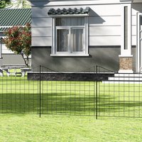 Teichzaun Steckzaun, Gartenzäune Dekorative, 5 Zaunelemente 6 Befestigungsstäbe, Zaunelemente metall, Gitterzaun Unterbogen, Zaun für Hunde, Schwarz von WOLTU