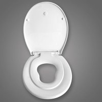 Toilettensitz Wc Sitz Deckel Absenkautomatik, Kunststoff, Fix-Clip, Mit integriertem Kindersitz Softclose, Antibakteriell Weiß - Woltu von WOLTU