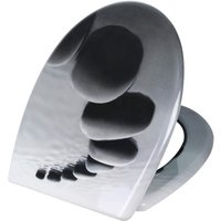 WC-Sitz Duroplast Schwarze Steinen mit Absenkautomatik und Schnellbefestigung 2499 - Woltu WC-Sitz Duroplast Schwarze Steinen mit Absenkautomatik und Schnellbefestigung 2499 - Woltu von WOLTU