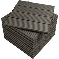 Wpc Terrassenfliesen Terrassendielen Fliese in Holzoptik Bodenbelag mit klicksystem Grau (11 Stück / 1 m²) - Woltu von WOLTU