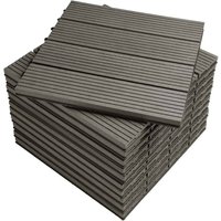 Woltu - wpc Terrassenfliesen Terrassendielen Fliese in Holzoptik Bodenbelag mit klicksystem Hellgrau (11 Stück / 1 m²) von WOLTU