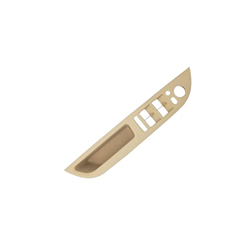 WOLWES Autofenster Schalter Auto Fahrertür Fensterschalter Abdeckplatte Zierleiste Zuggriff Für BMW E60 E61 5er 520i 530i Türgriff Vorne Links 2002-2010 Fensterheberschalter (Color : A Beige) von WOLWES