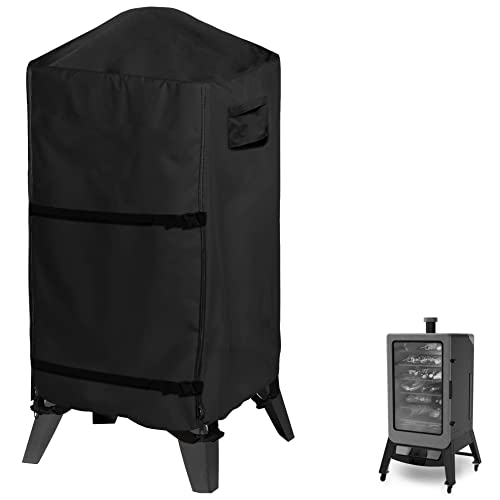 WOMACO Smoker-Abdeckung für Pit Boss 4/5 Serie mit Kamin, strapazierfähig, wasserdicht, vertikale Pellet-Grillabdeckung (61 cm B x 50,8 cm T x 121,9 cm H, schwarz) von WOMACO