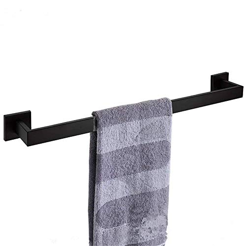 WOMAO Handtuchhalter Schwarz Matt, 60cm Handtuchstange Wandmontage Schwarzer Edelstahl Badezimmer Dusche Küche zum Bohren Badetuchhalter von WOMAO